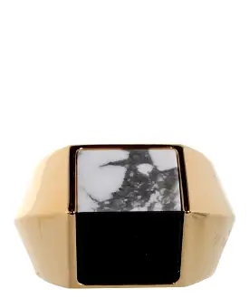 Opyum Bague Duo Ring, Onyx/Howlite