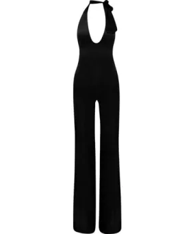 Ow Collection Women's Adeline Tie Neck Jumpsuit - Black