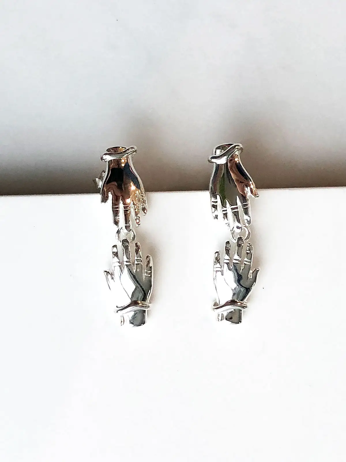 Palm Earrings (pair), Silver