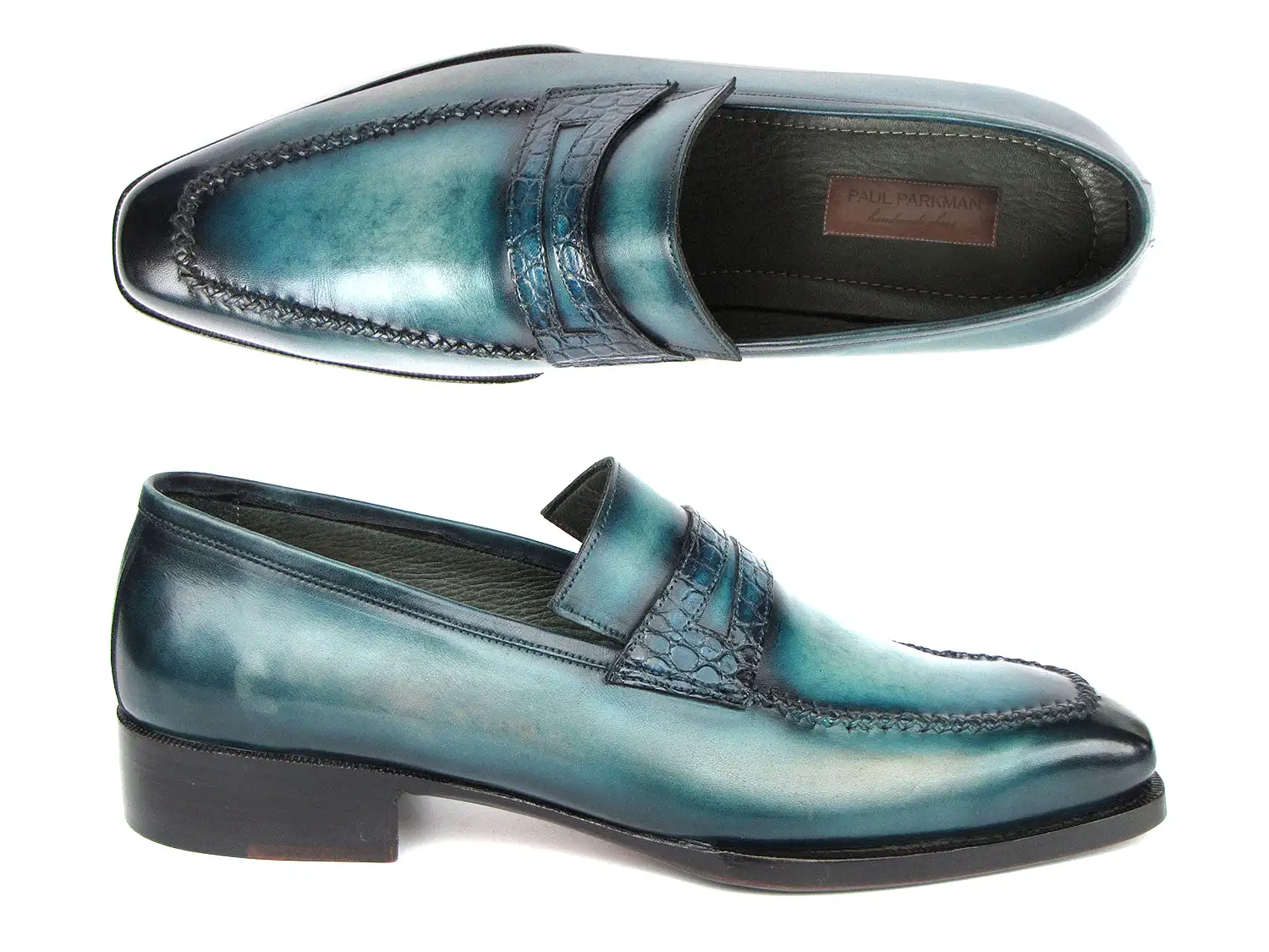 Paul Parkman Turquoise Patina Handmade Loafers 6944-TRQ