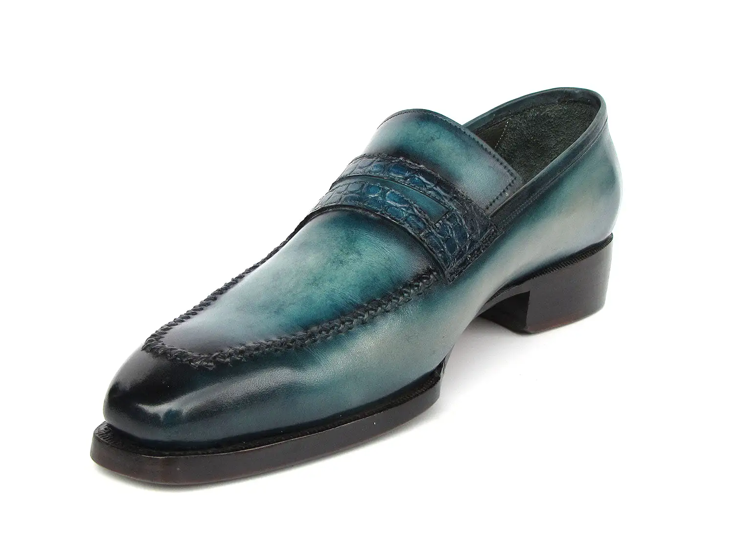 Paul Parkman Turquoise Patina Handmade Loafers 6944-TRQ