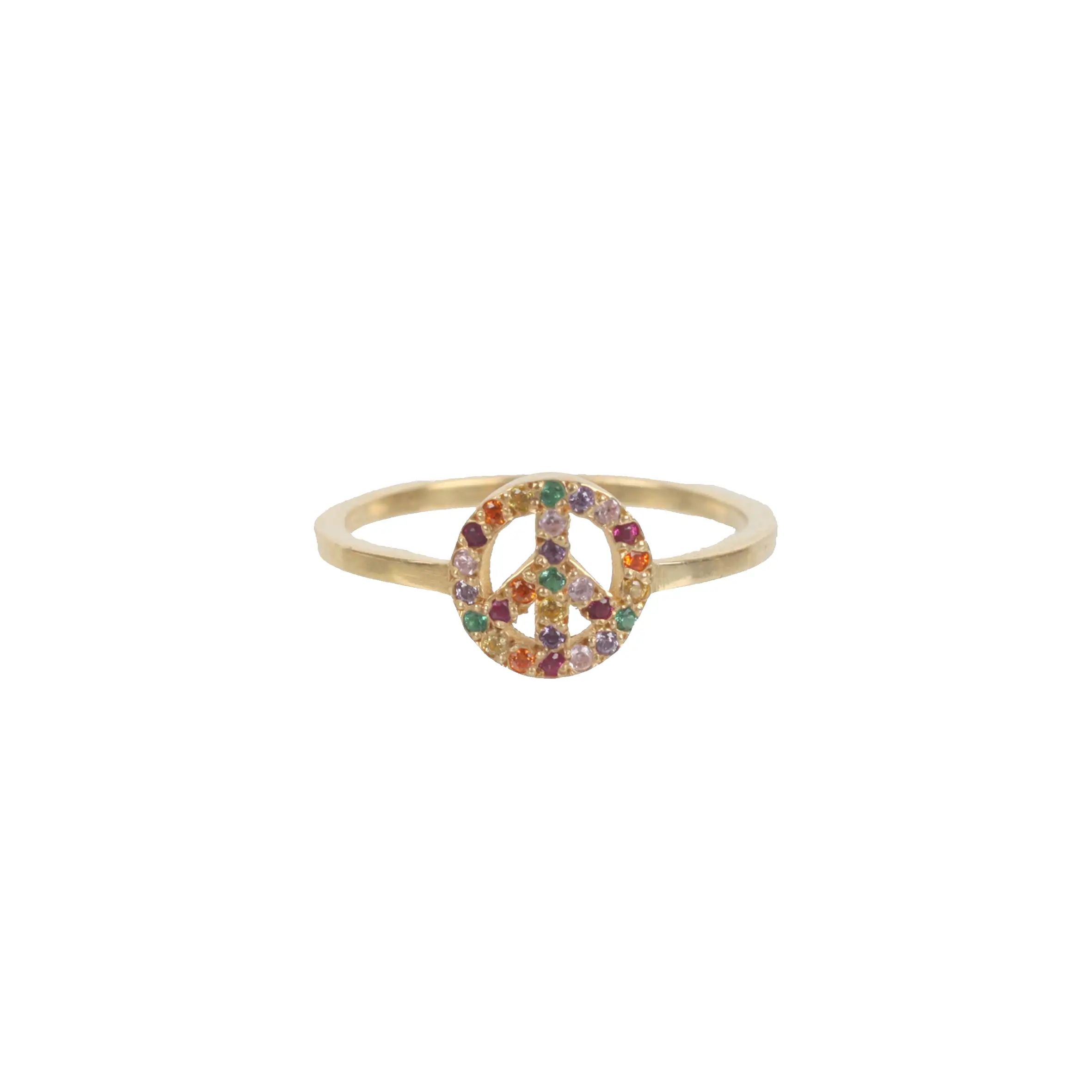 Peace Ring Rainbow, Gold/Multi