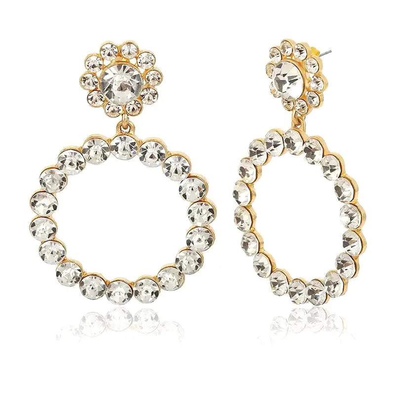 Pearl and Crystal Hoop Earrings