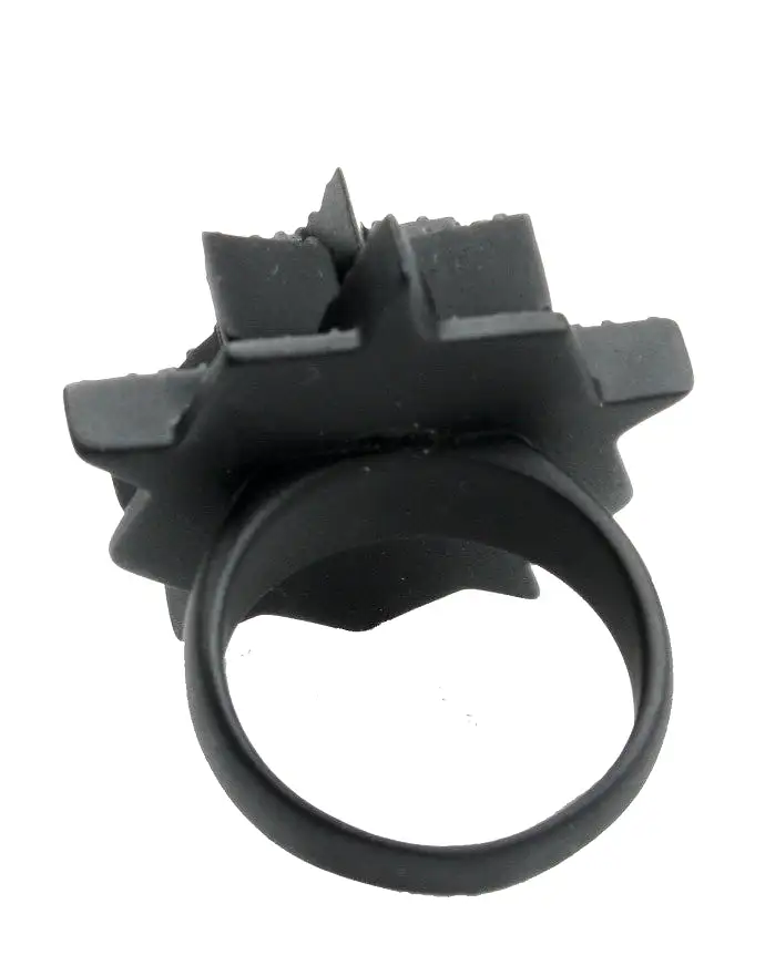 Pentagram Pave Ring, Matte Black