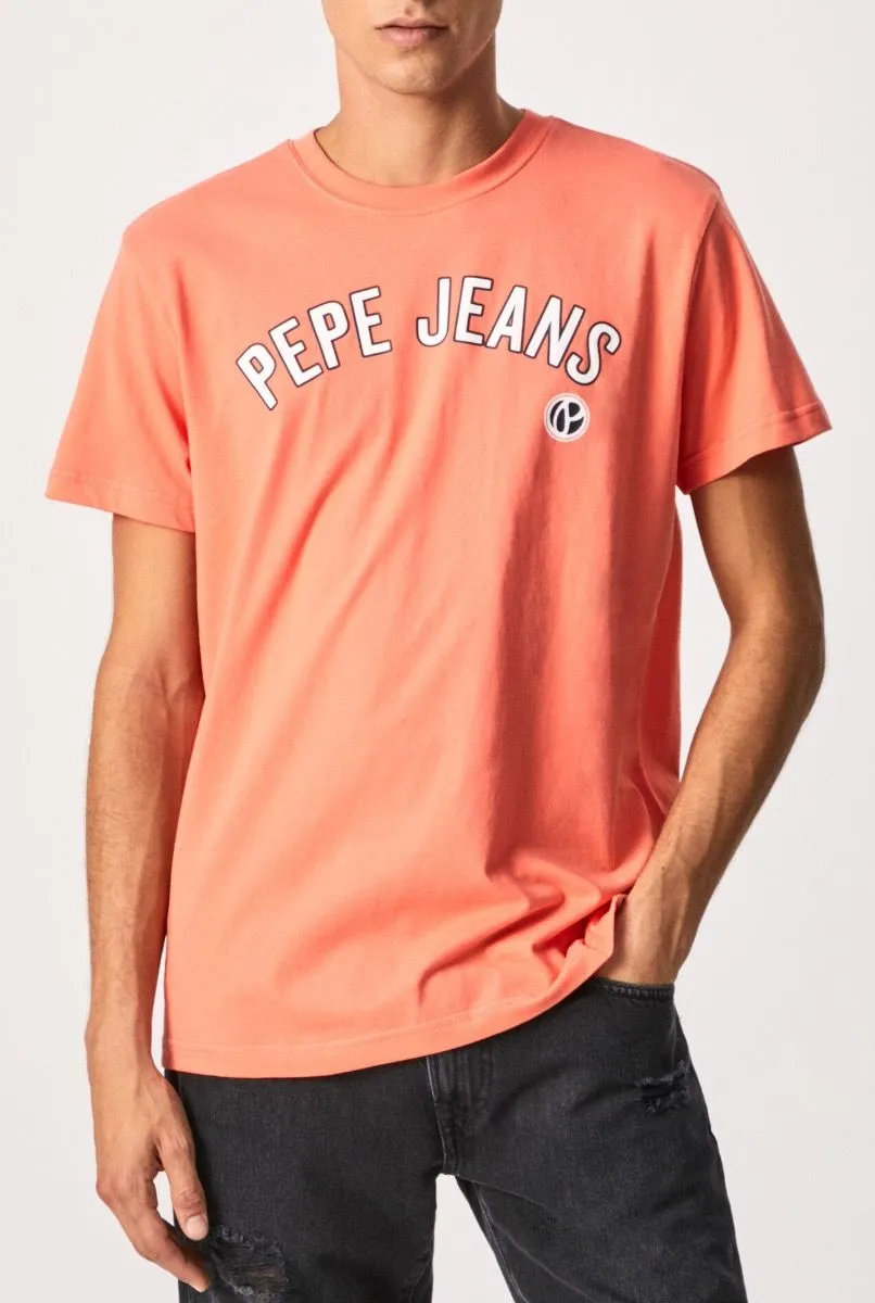 Pepe Jeans Alessio Retro Logo T-Shirt Summer Orange