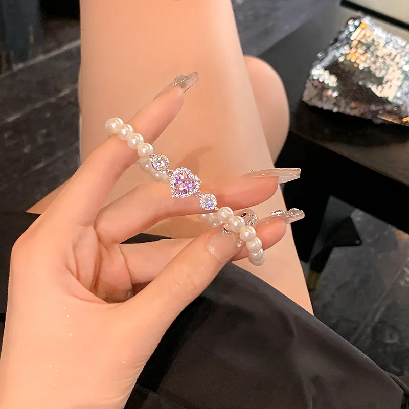 Pink Diamond Pearl Love Bracelet - Kimi