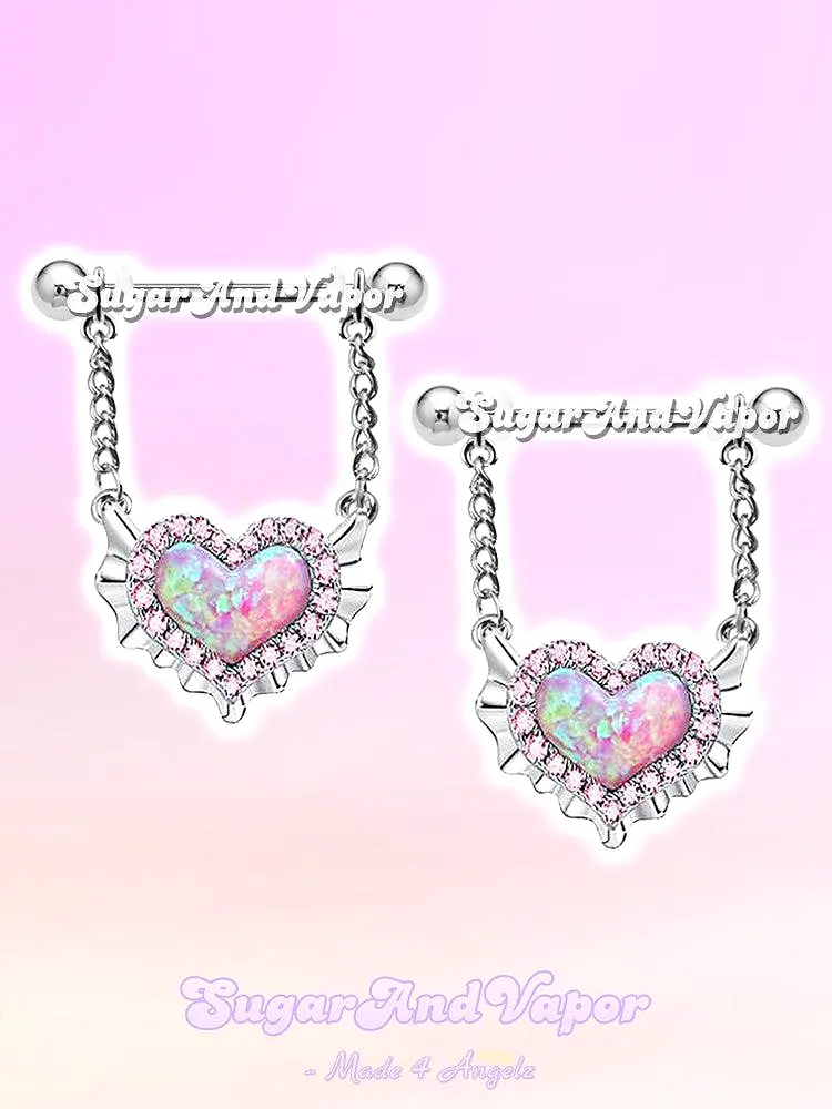 Pink Little Mermaid Nipple Rings Set