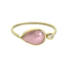 Pink Sapphire Diamond Ring