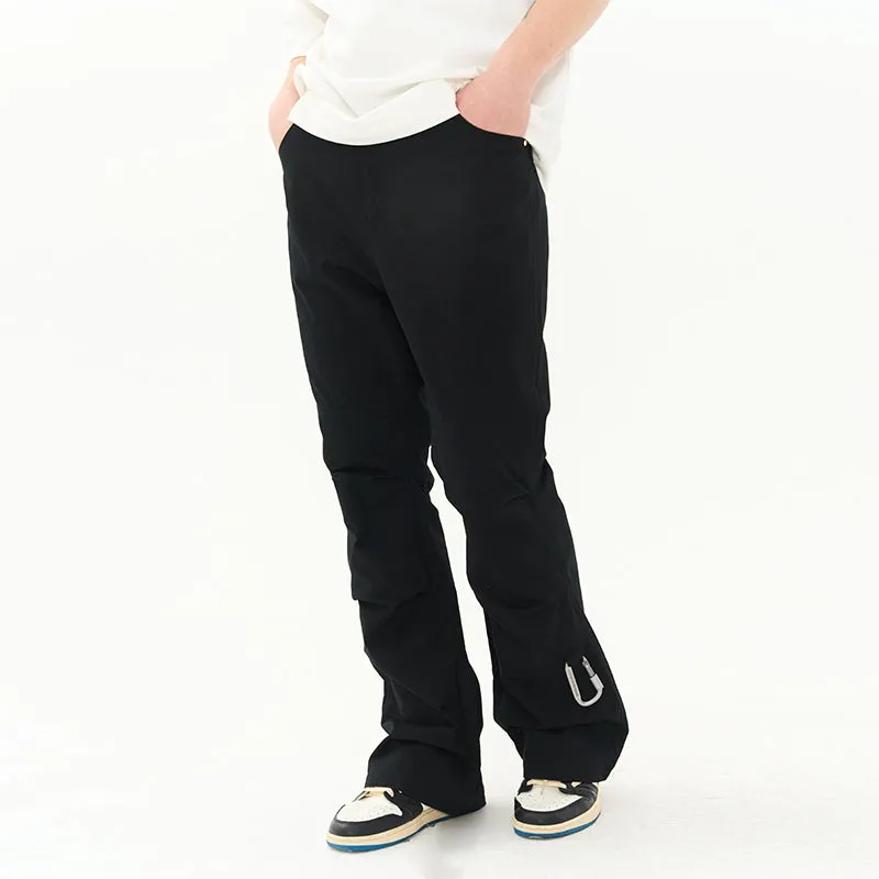 Pleated Carabiner Flared trousers