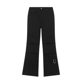 Pleated Carabiner Flared trousers