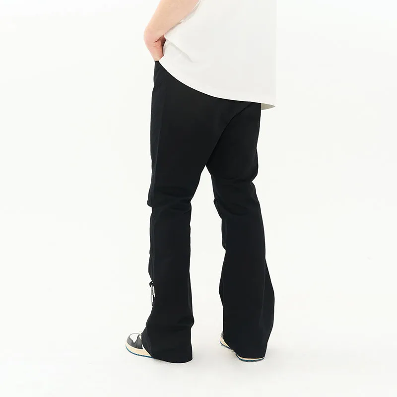 Pleated Carabiner Flared trousers