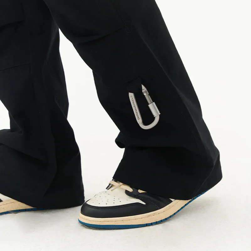 Pleated Carabiner Flared trousers