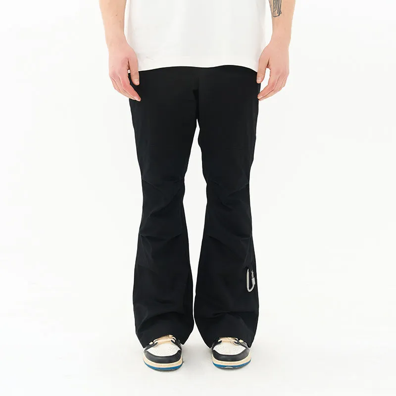 Pleated Carabiner Flared trousers