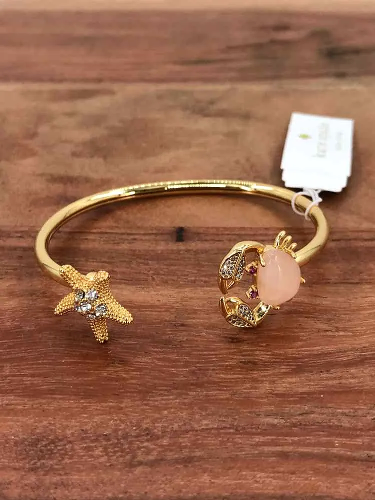 Pre-Owned Kate Spade Gold Starfish & Crab Cuff Bracelet