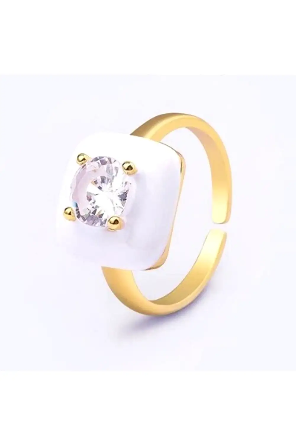 PRETTY SQUARE RING WHITE