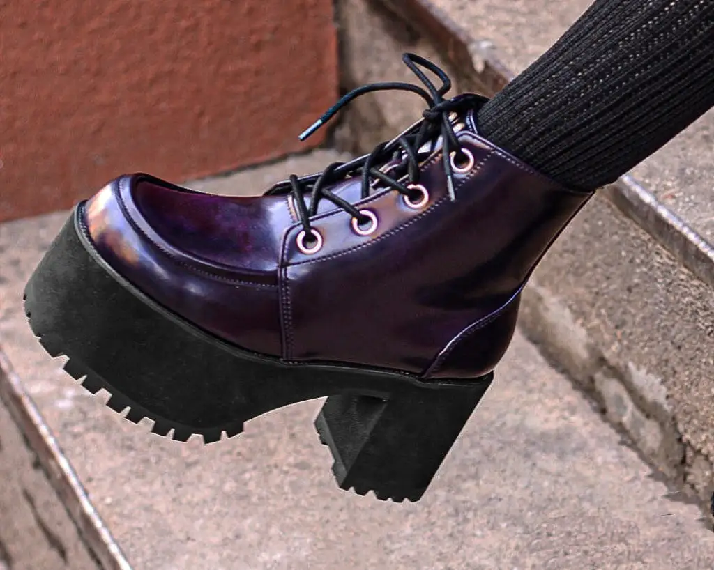 Purple Rub-Off Ankle Nosebleed Boot