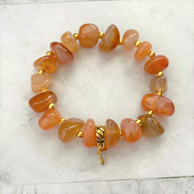 Red Agate Nugget Bracelet