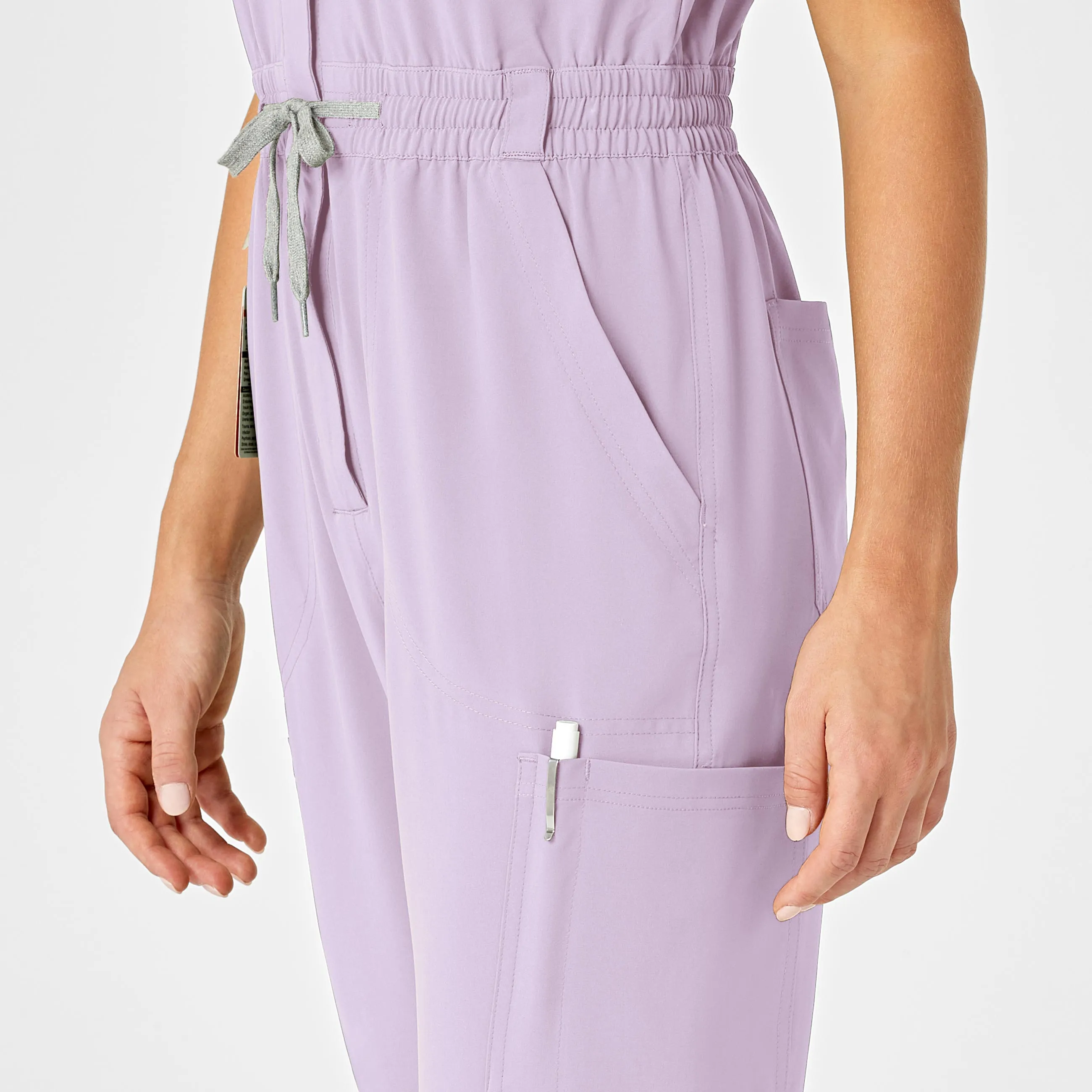 RENEW Women's Zip Front Jumpsuit - Pastel Lilac