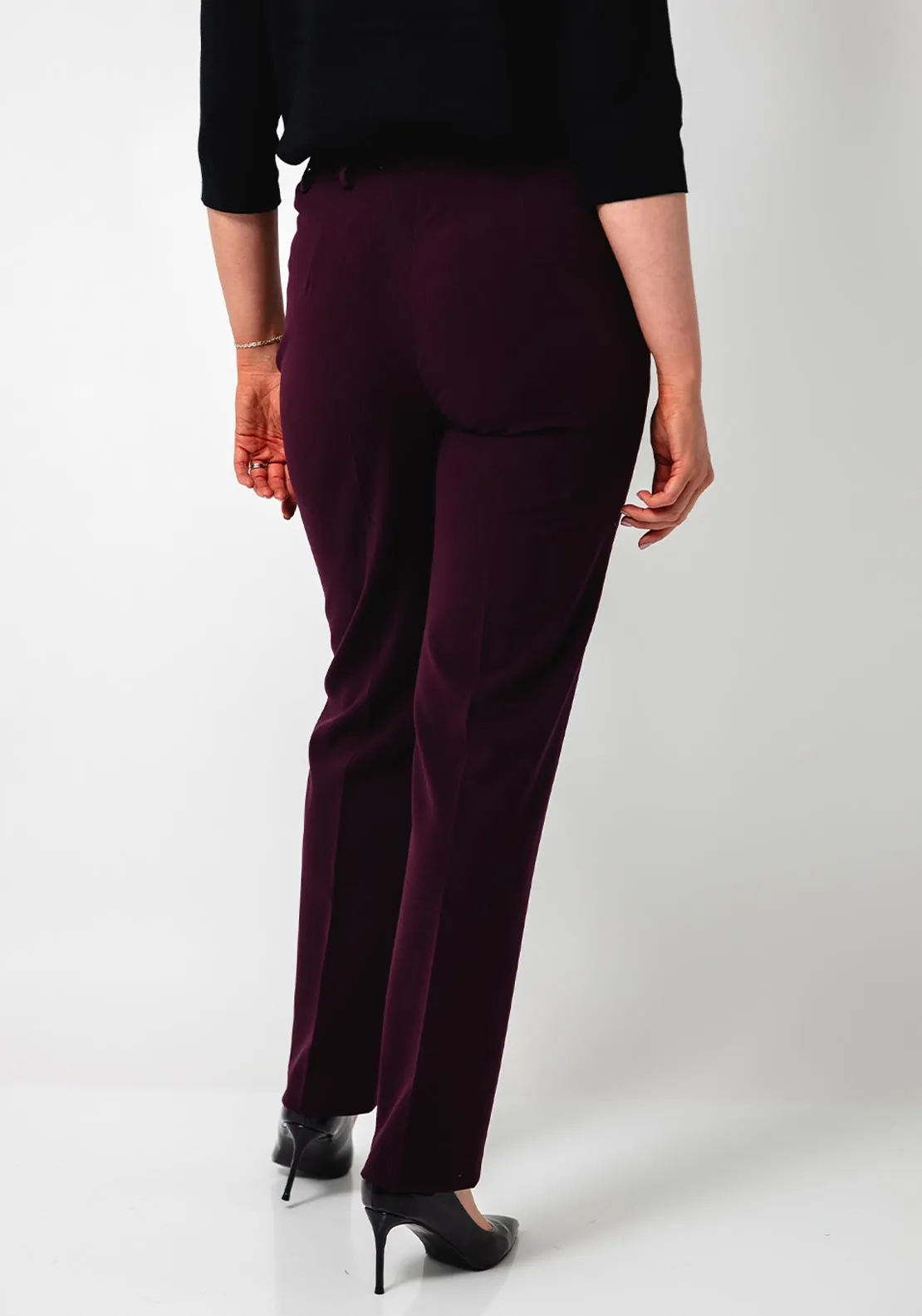 Robell Sahara Slim Fit Trousers, Wine