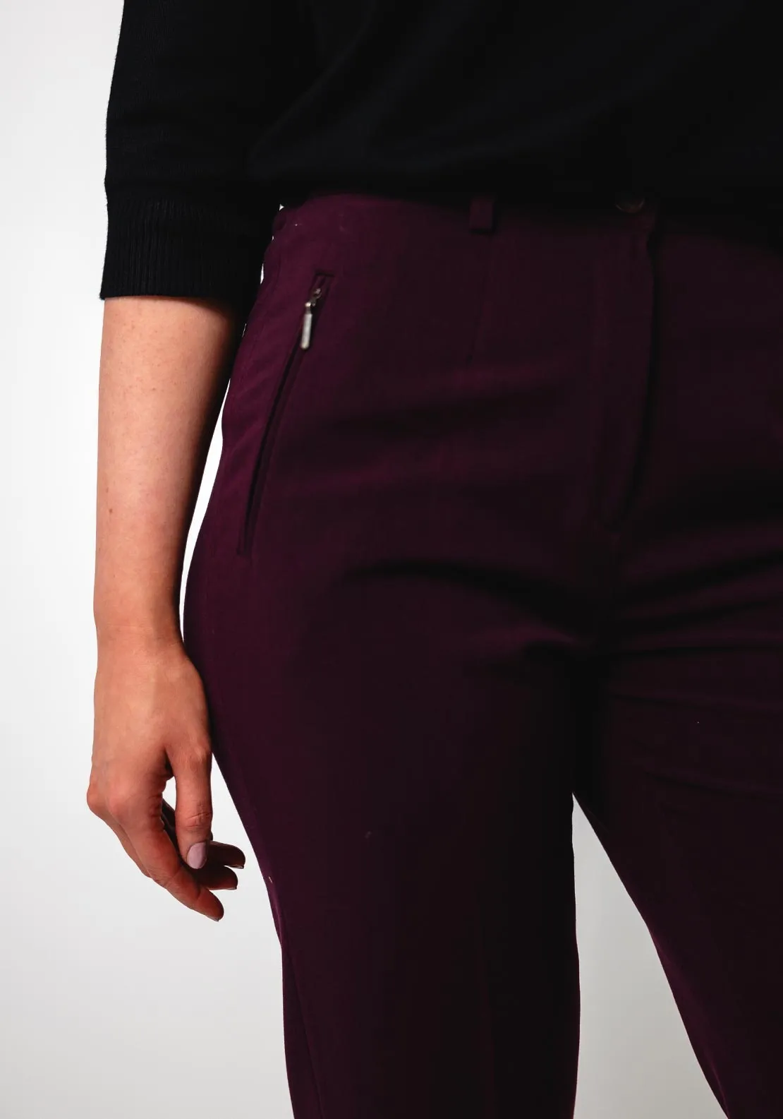 Robell Sahara Slim Fit Trousers, Wine