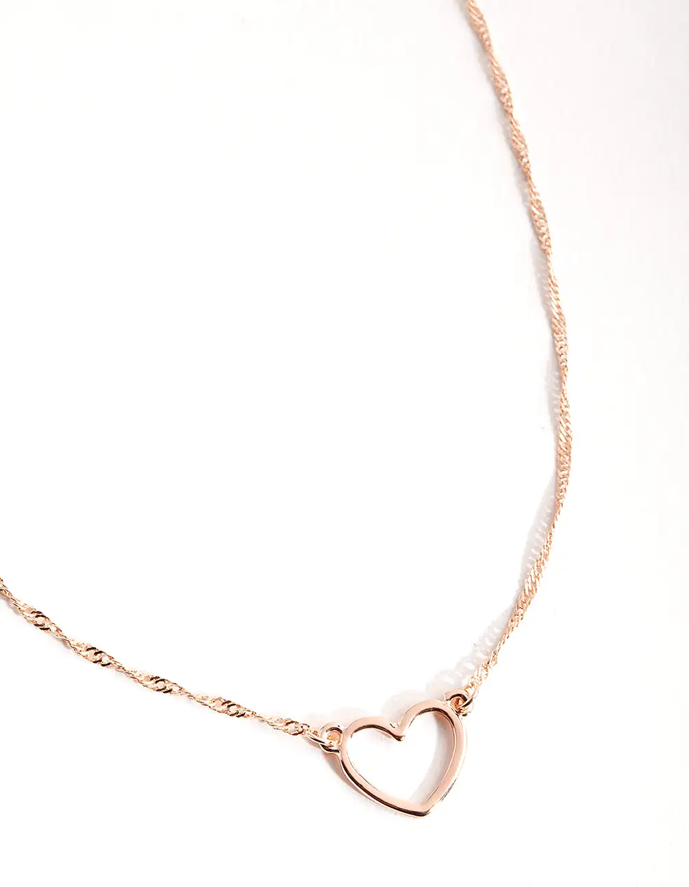 Rose Gold Open Heart Necklace