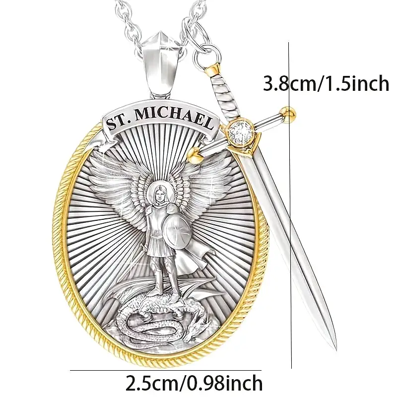 Saint Michael Archangel Pendant | Saint Michael Necklace Pen