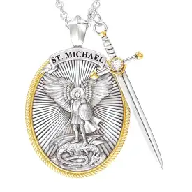 Saint Michael Archangel Pendant | Saint Michael Necklace Pen