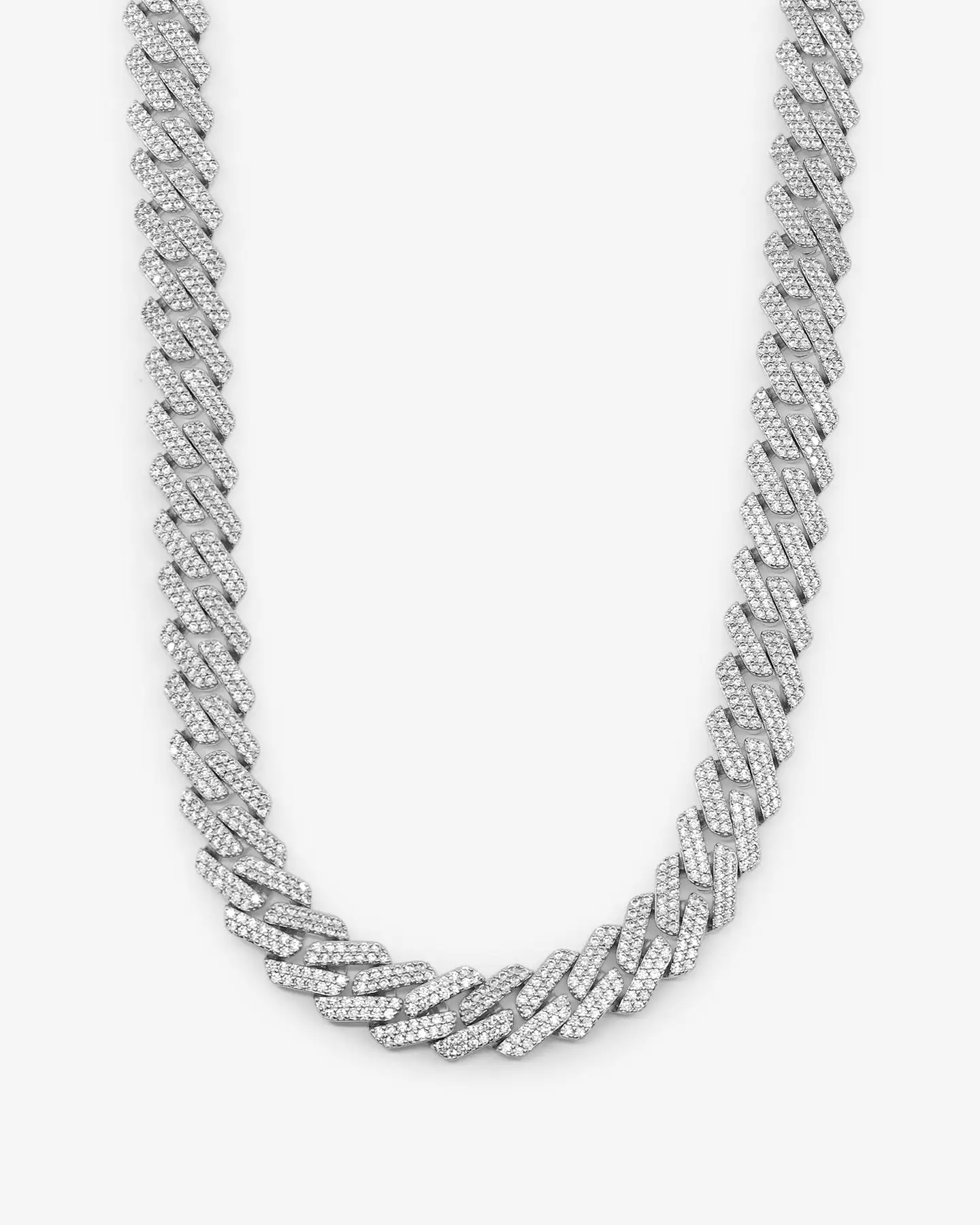 Saint Morta 18 Interlink Necklace Iced White Gold