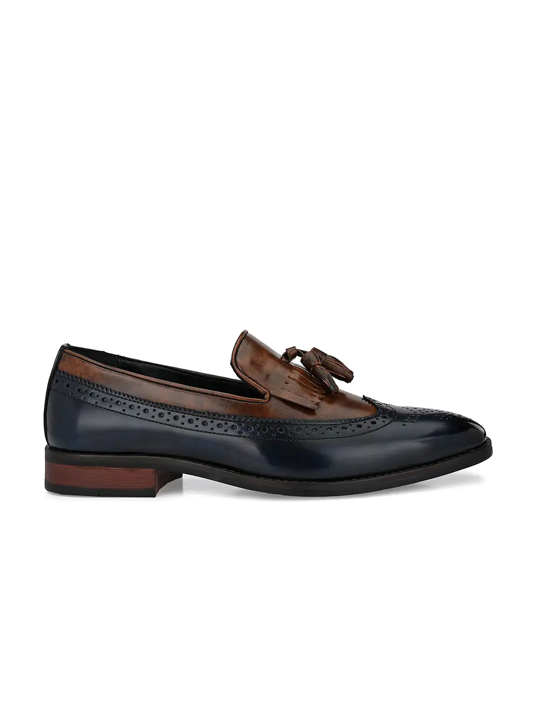 Sapphire Blue-Tan Loafers