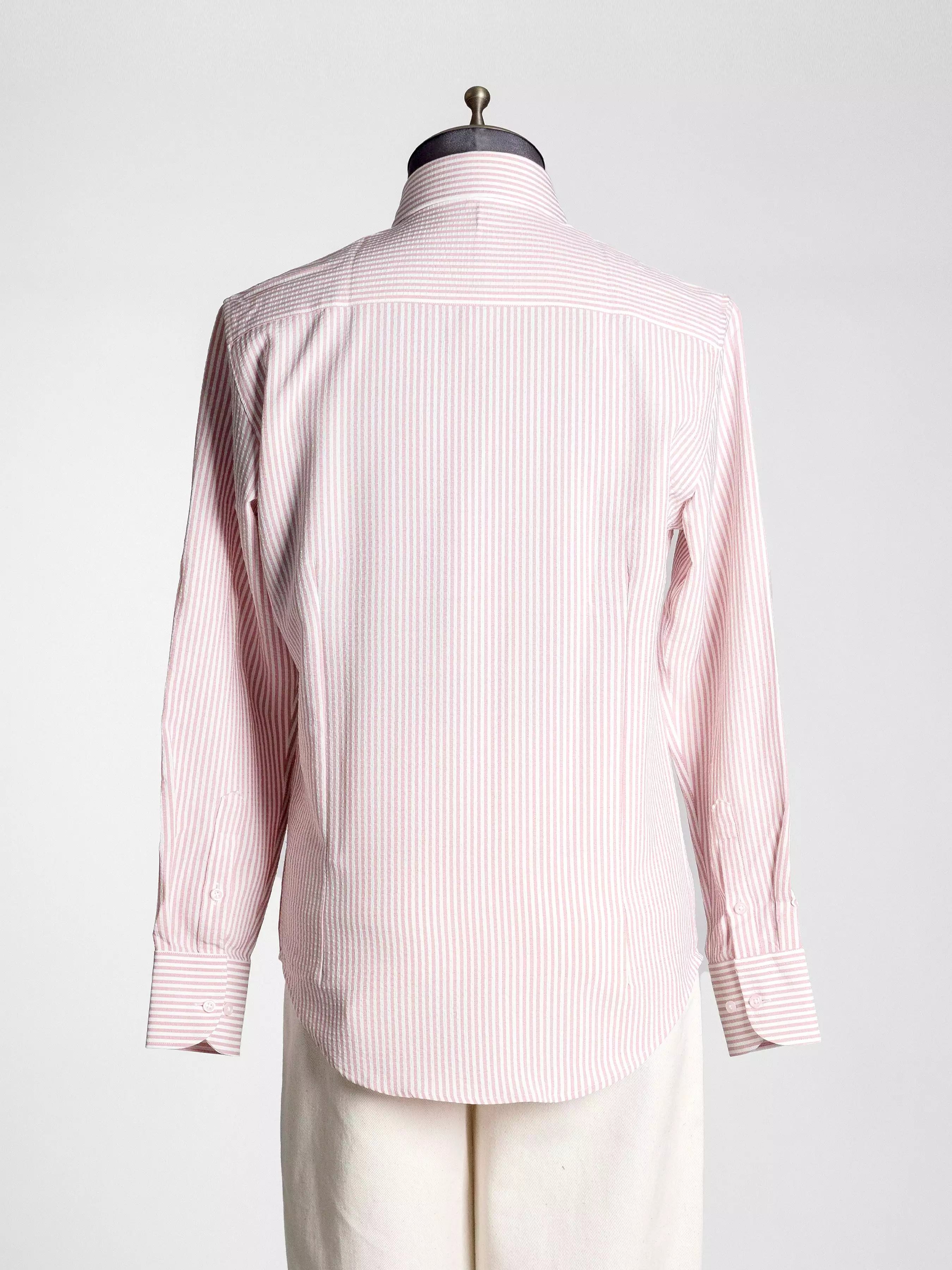 Seersucker Striped Shirt - Mauve