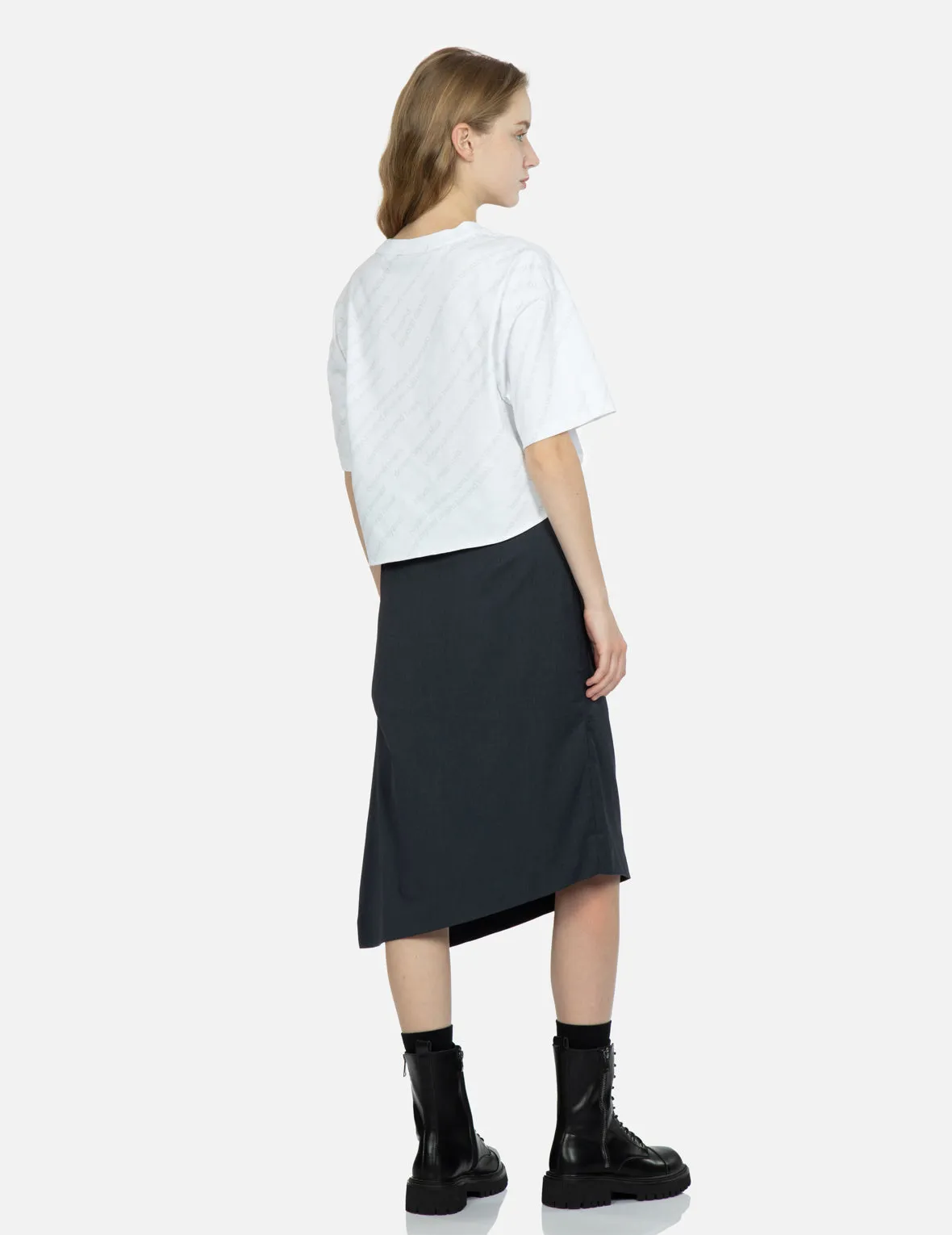 Sheer Panelled Midi Skirt