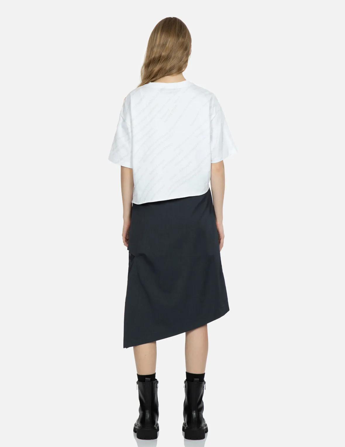 Sheer Panelled Midi Skirt