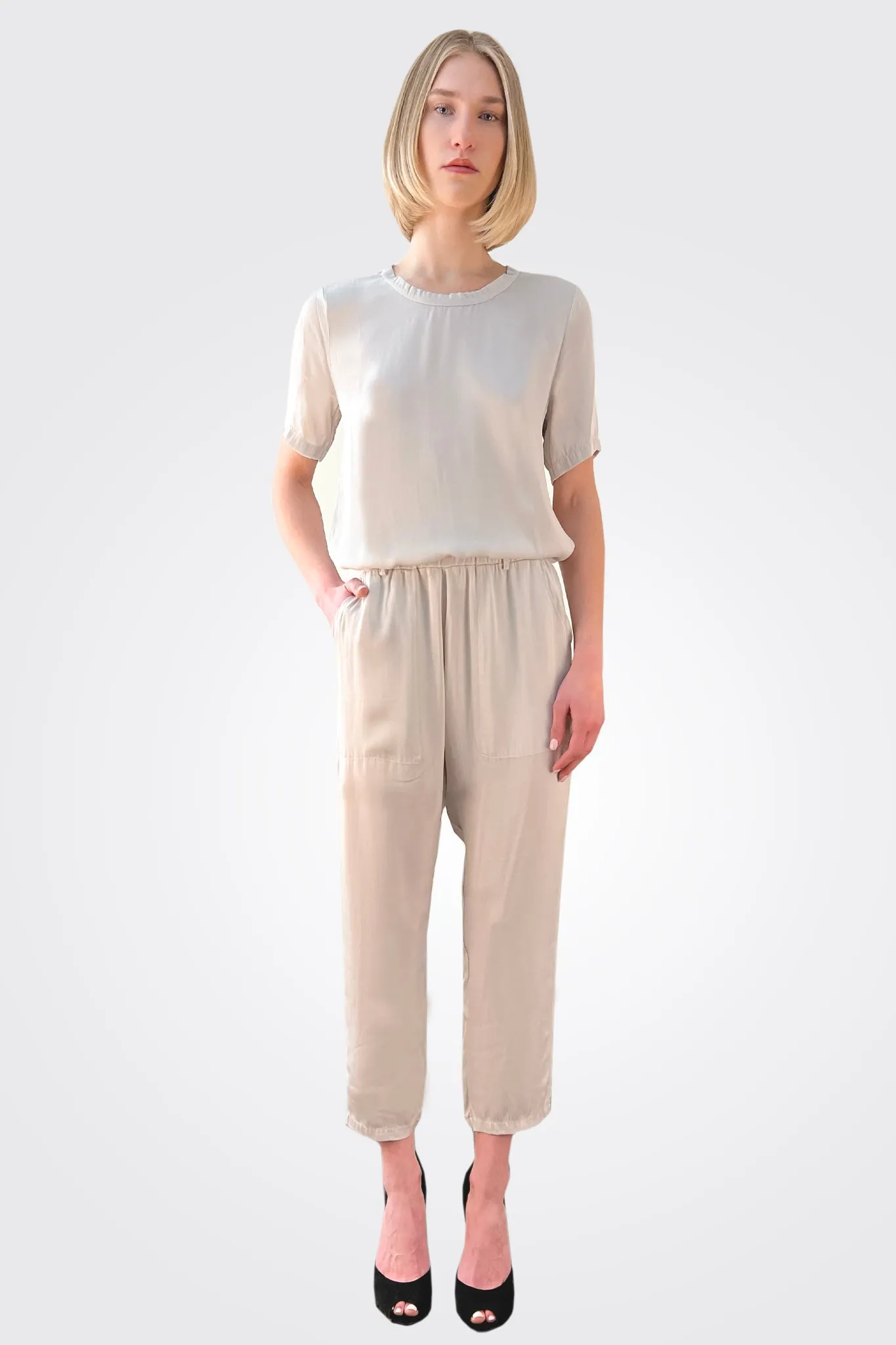 Silk Trousers - Pearl