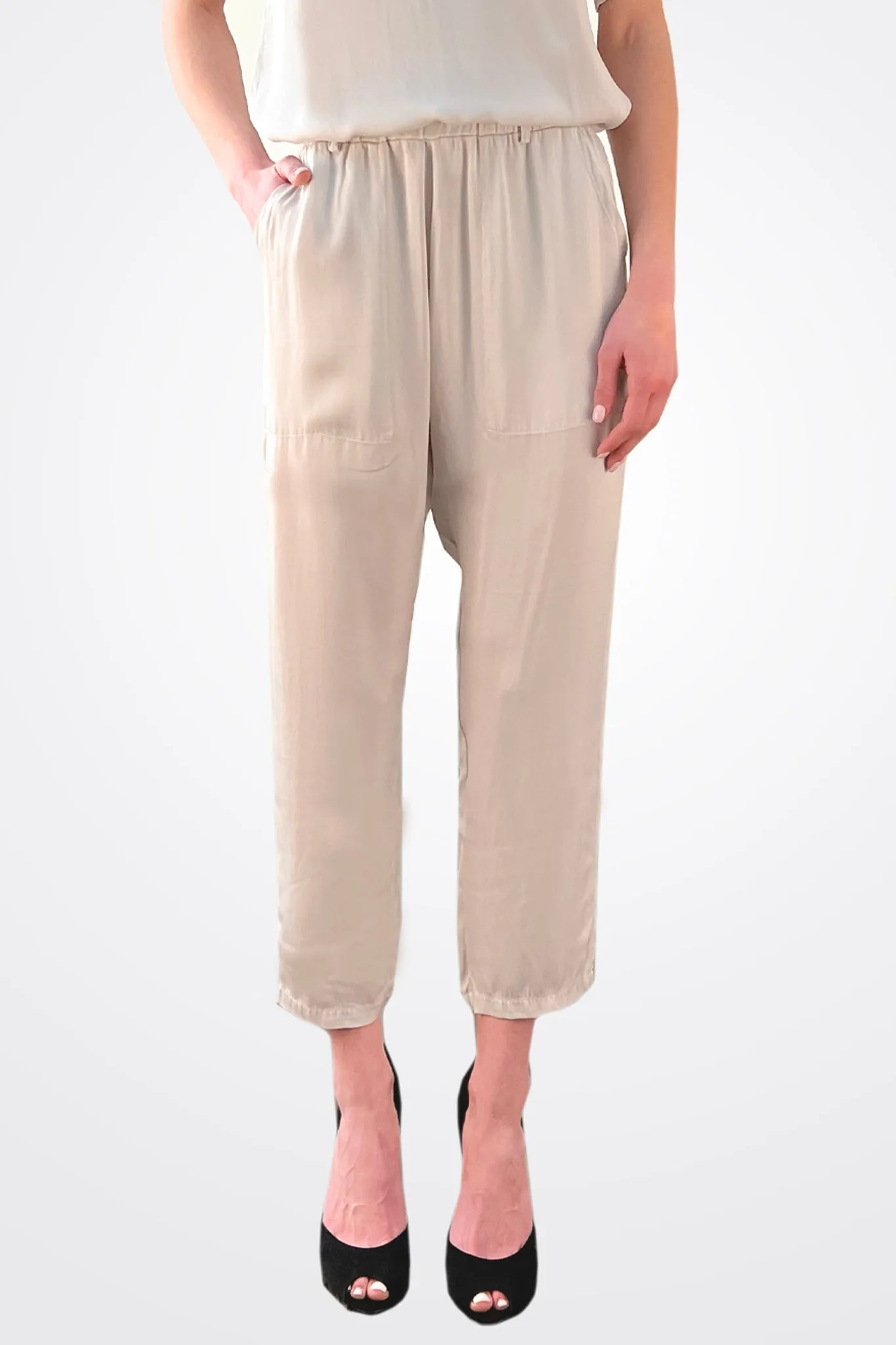 Silk Trousers - Pearl