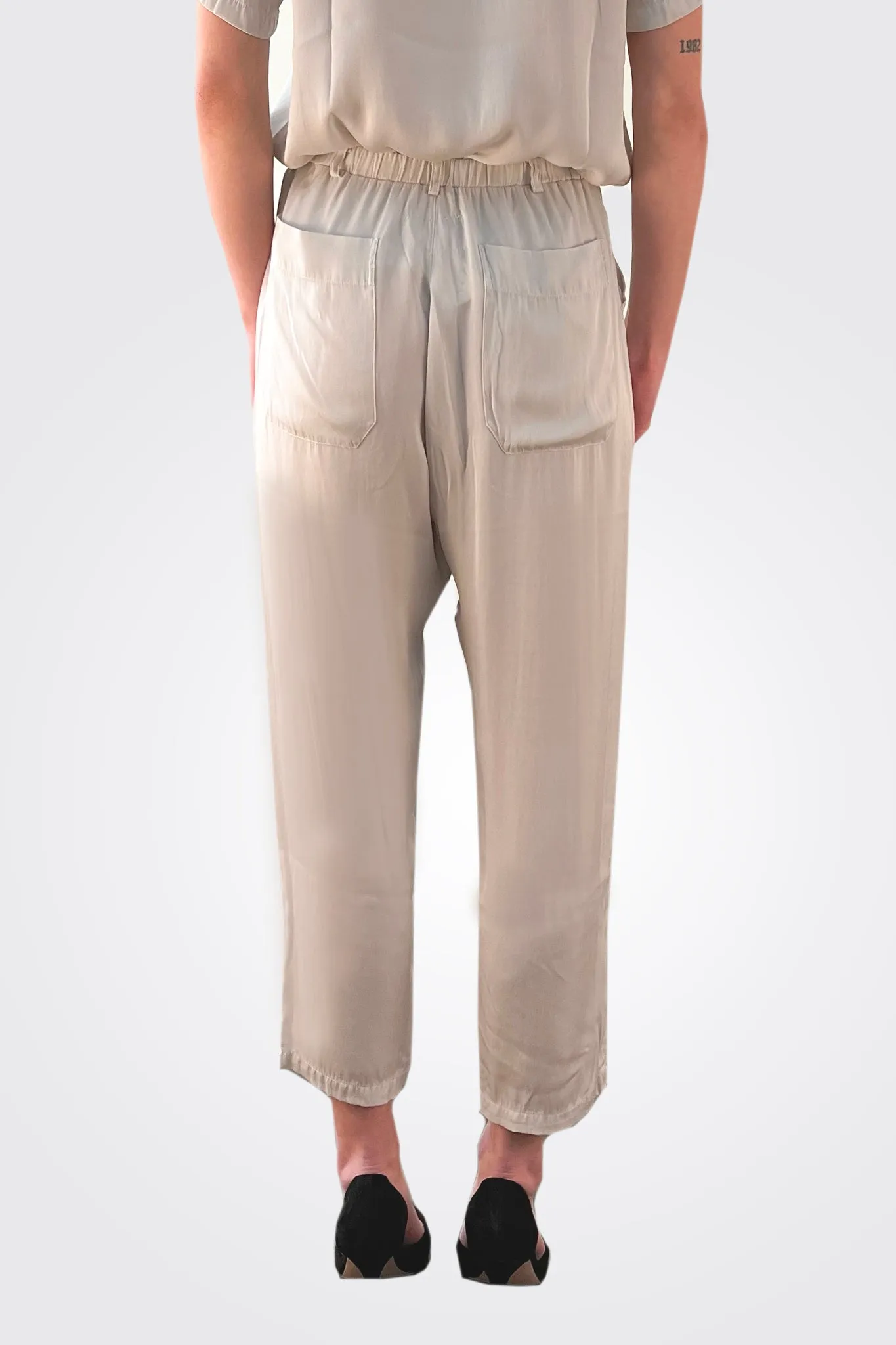 Silk Trousers - Pearl