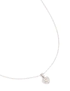 Silver Diamante Mini Heart Pendant Necklace