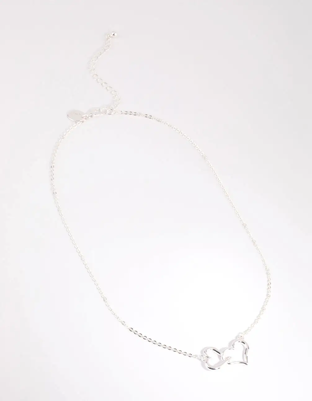 Silver Interlocked Hearts Necklace