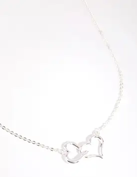 Silver Interlocked Hearts Necklace