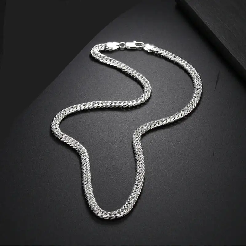 Silver Necklace Chain For Men Women Fashion Jewelry