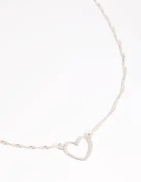 Silver Open Heart Necklace