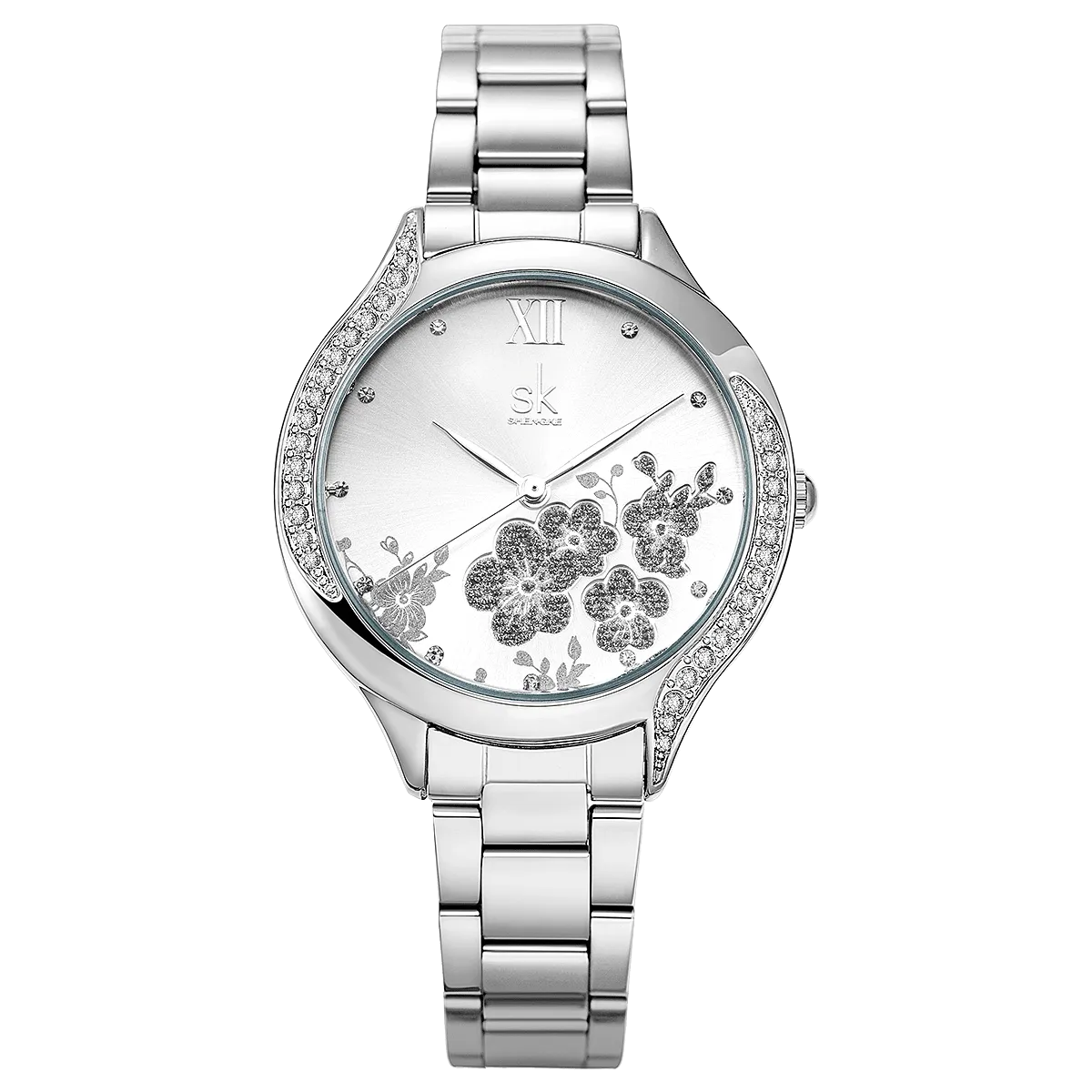 SK Floral Dial - Lady Silver Watch