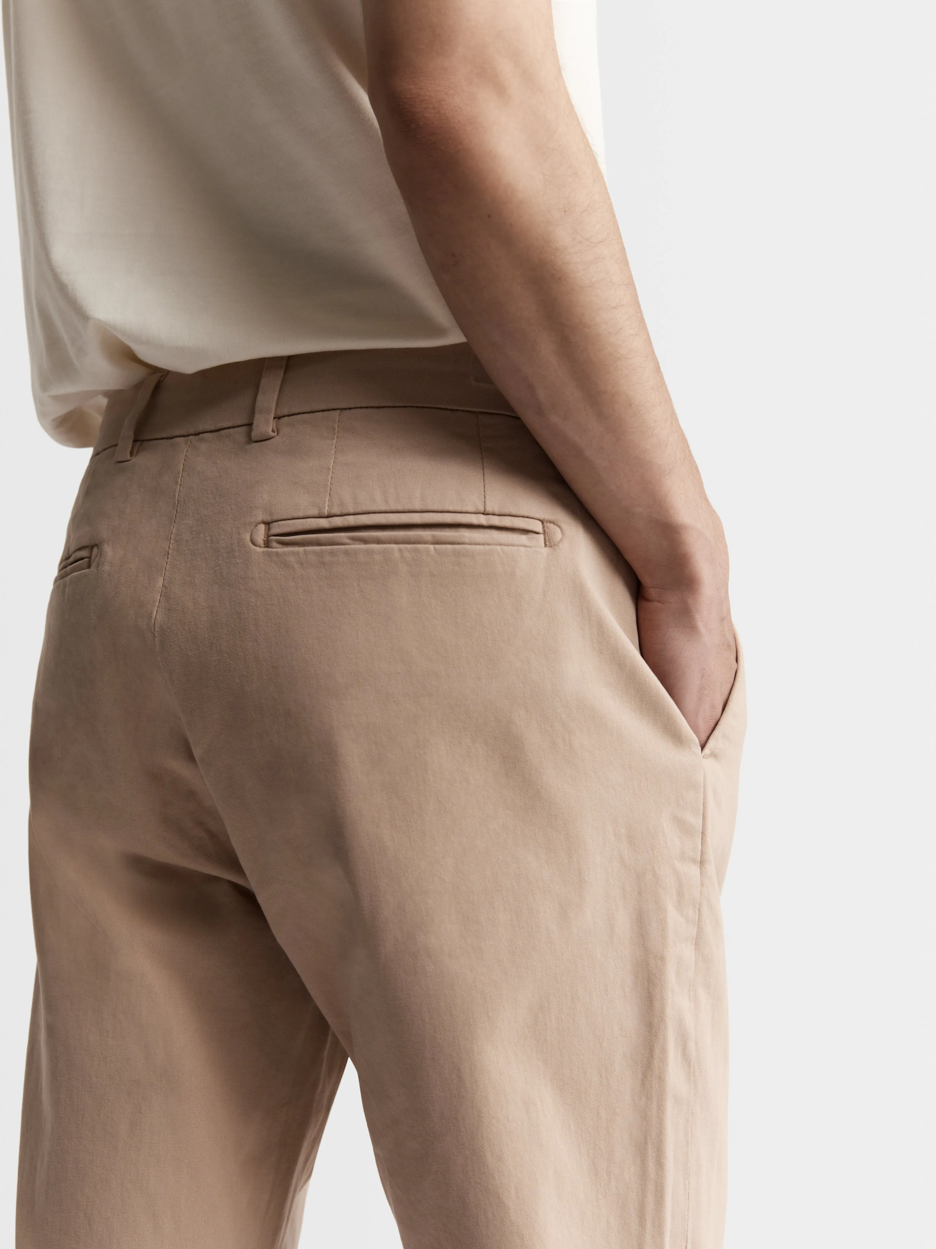 Slim Fit Sand Chinos