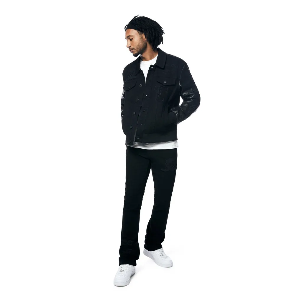 Slim Tapered Varsity Jeans - Black