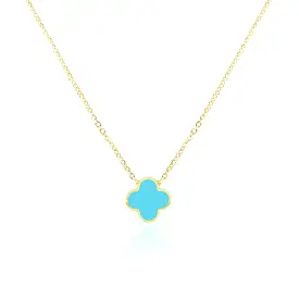 Small Turquoise Single Clover Necklace