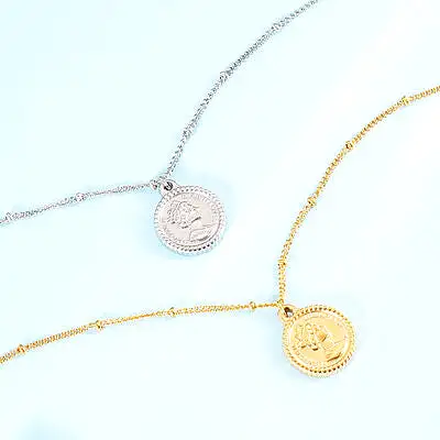 Stainless Steel Coin Pendant Necklace