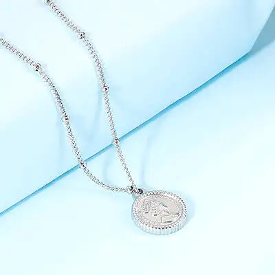 Stainless Steel Coin Pendant Necklace