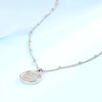 Stainless Steel Coin Pendant Necklace