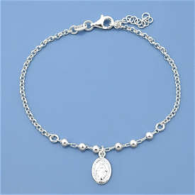 Sterling Silver Mother Mary Bracelet