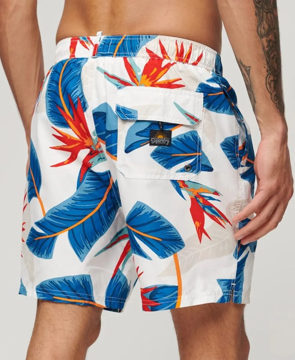 Superdry Hawaiian Print Swim Shorts Optic Paradise