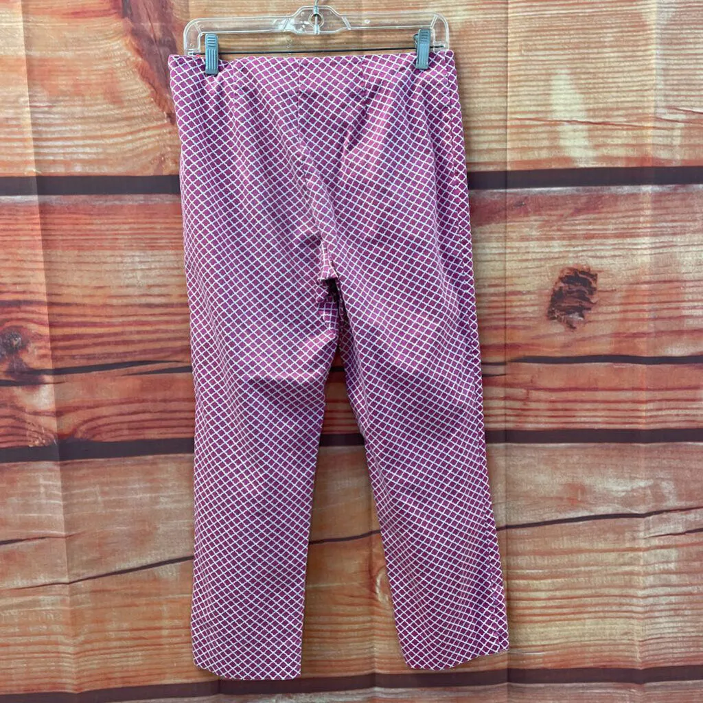 TALBOTS PLUM WHITE CAPRIS SIZE 8 TCC